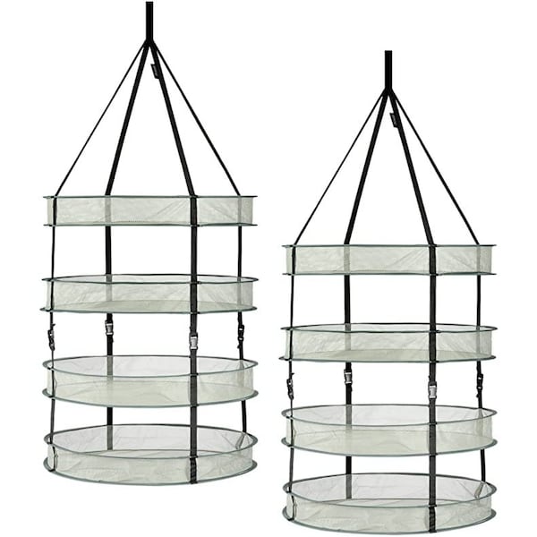 Ipower 2-PACK 3" Thickest Steel Rings Foldable Hanging Dryer Rack, 2 Feet Diameter 4 Layer, 2PK GLDRYRD2L4X2 - main